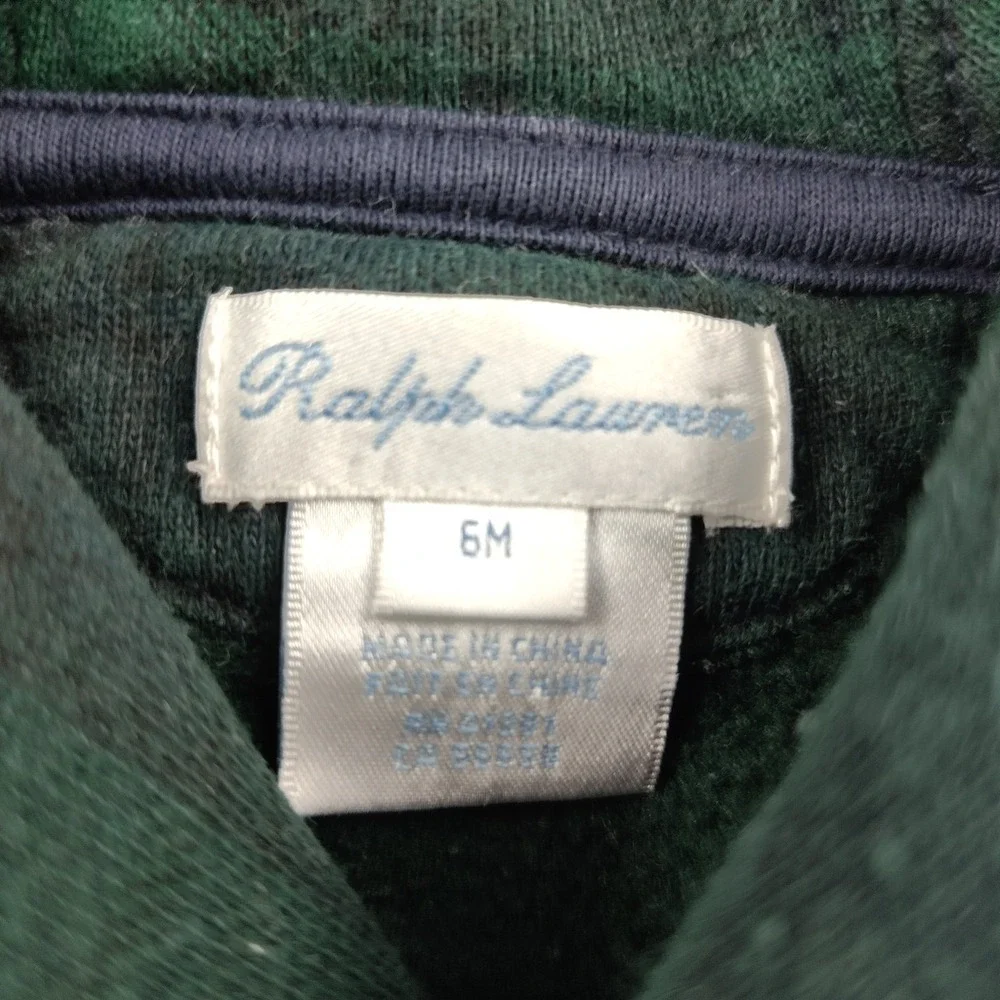 Ralph Lauren Blackwatch tartan plaid coverall one piece Big Pony Crest Sz 6M
